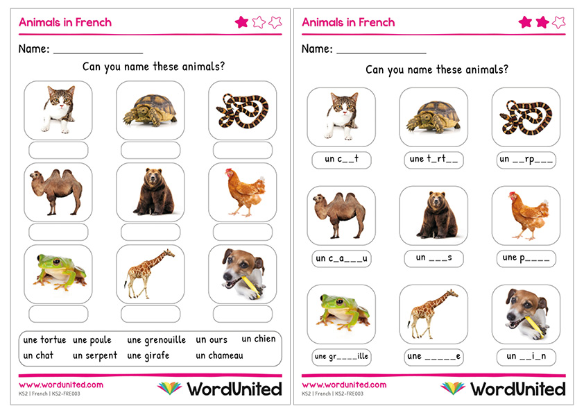 Animals in French - WordUnited