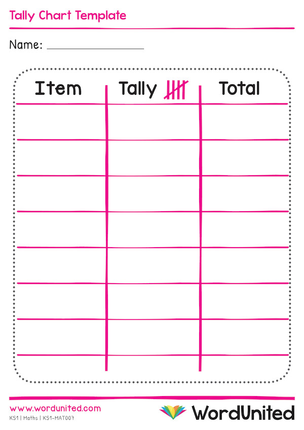 Free Printable Blank Tally Chart Template Printable Blank Templates