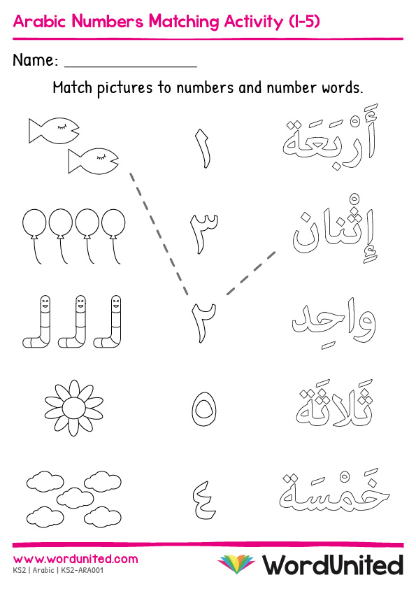 arabic-numbers-matching-activity-1-5-wordunited