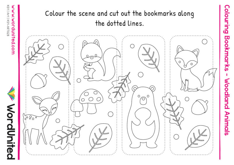 colouring bookmarks sheet